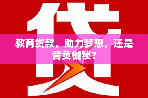 河北教育贷款，助力梦想，还是背负枷锁？