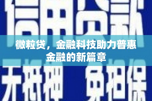 河北微粒贷，金融科技助力普惠金融的新篇章