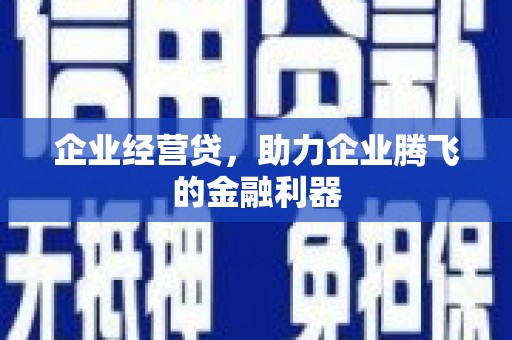河北企业经营贷，助力企业腾飞的金融利器