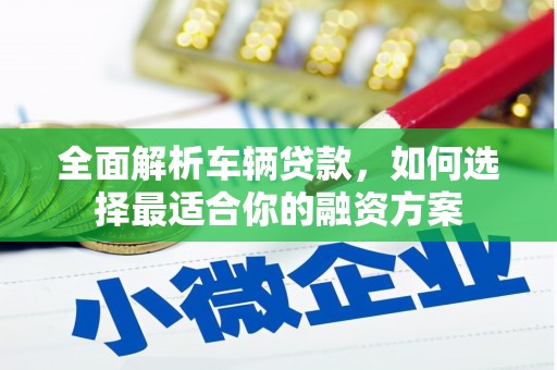 河北全面解析车辆贷款，如何选择最适合你的融资方案