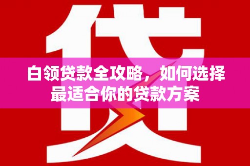 河北白领贷款全攻略，如何选择最适合你的贷款方案